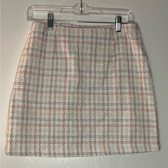 2piece Long Sleeve Plaid Print Crop Jacket and Button Front Skirt - Picture 4 of 9